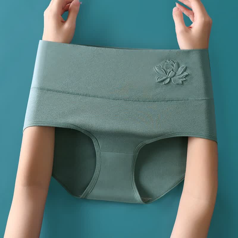 康丽霞（4条）新疆棉女士内裤女石墨烯抑菌裆 高腰提臀收腹透气女三角裤 组合5：焦糖+藕粉+果绿+红色 4条 L