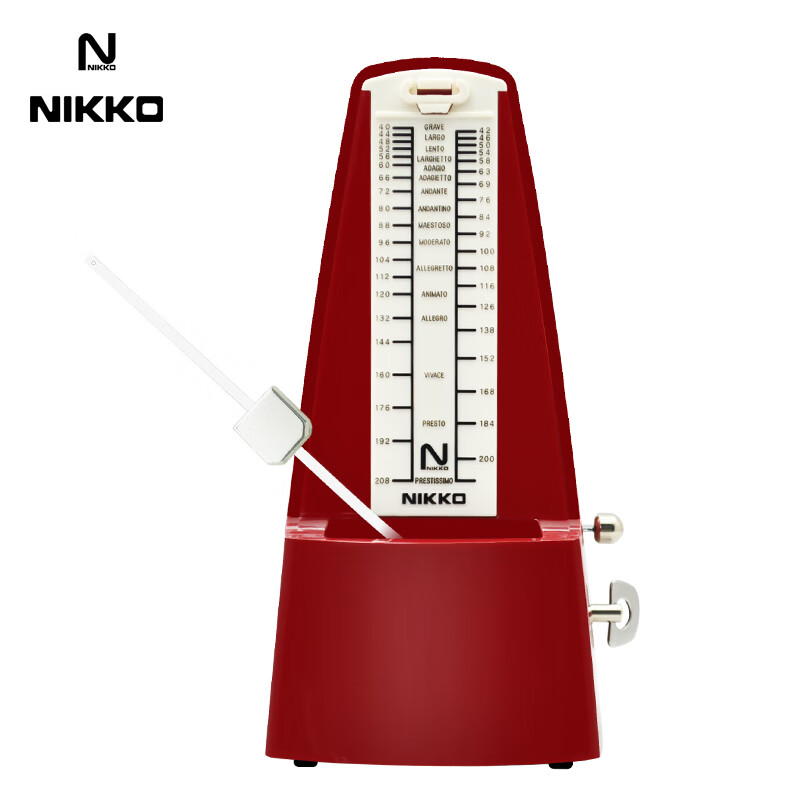 NIKKO日本尼康节拍器进口机芯钢琴考级专用吉他古筝架子鼓乐器通用 经典款—枣红色