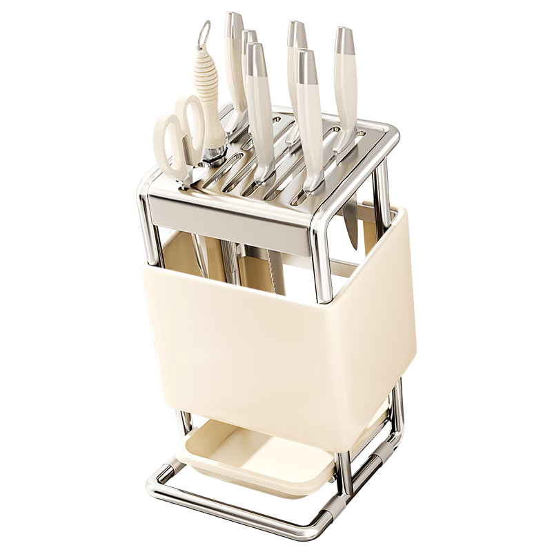 帅仕（shuaishi）刀架厨房置物架菜刀多功能菜板刀具置物架用具筷勺收纳架筷子笼