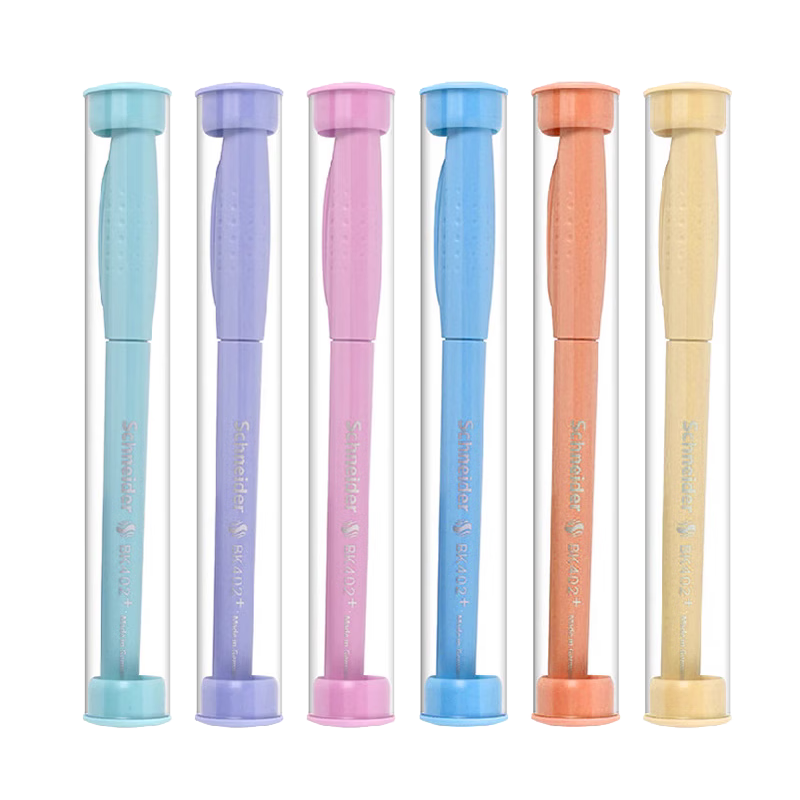 施耐德（Schneider）官方旗艦店BK402+馬克龍彩桿鋼筆小學生三到四五六年級專用兒童書法練字可擦鋼筆套裝免費刻字 蜜桃橙EF尖0.35mm EF尖0.35mm