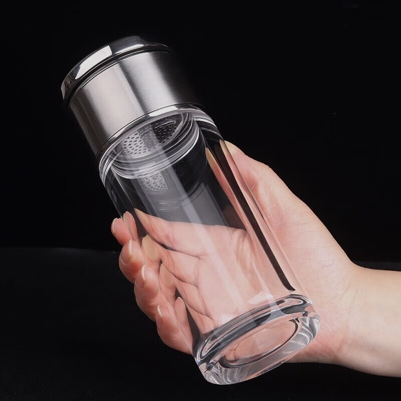 德梵蒂德国进口品质原矿水晶杯茶分离耐热泡茶办公家用泡茶车载 礼盒