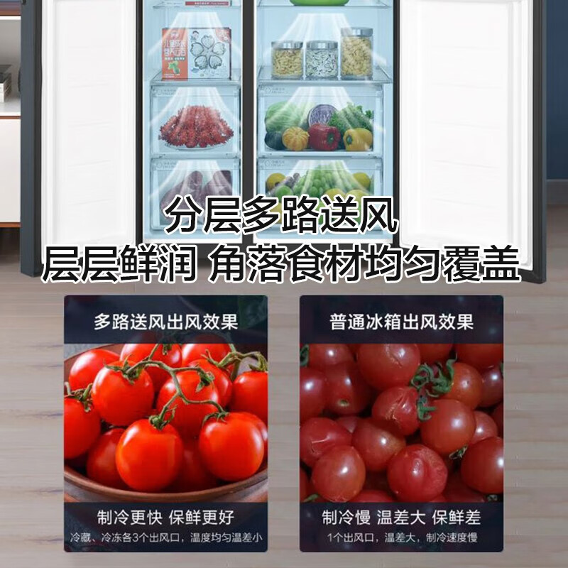 Haier/海尔冰箱双开门 616升对开门风冷无霜双变频一级节能大容量家用电冰箱 BCD-616WGHSSEDC9