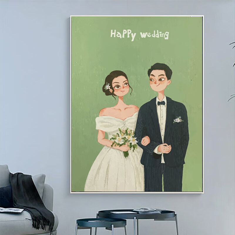 槿瑰数字油画 新婚结婚伴手礼物diy数字油画520浪漫爱情手工纪念画手