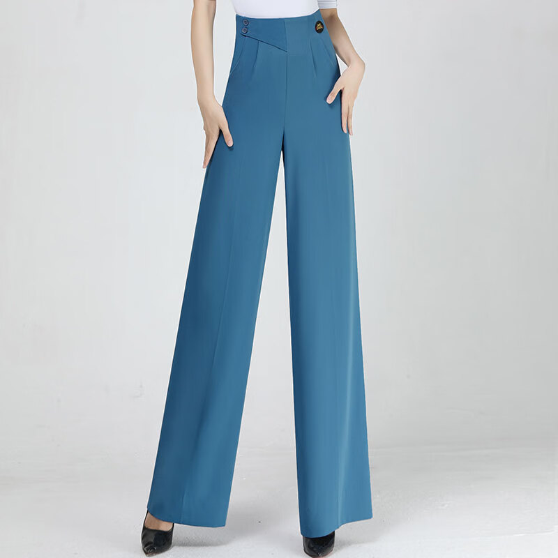 丹宝罗拉丁舞裤2024新款单口袋直筒裤舞蹈练功服国标舞摩登舞女裤单 