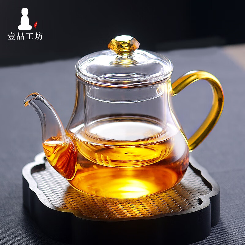 玻璃茶壶泡茶壶家用电陶炉煮茶器耐高温功夫茶壶茶水分离单壶 晓韵壶