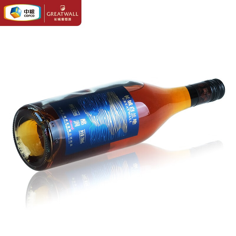长城(GreatWall)白兰地Brandy 40度国产葡萄蒸馏酒洋酒 中粮出品酩润蓝标 整箱装 【蓝标】整箱六支装700mL*6瓶