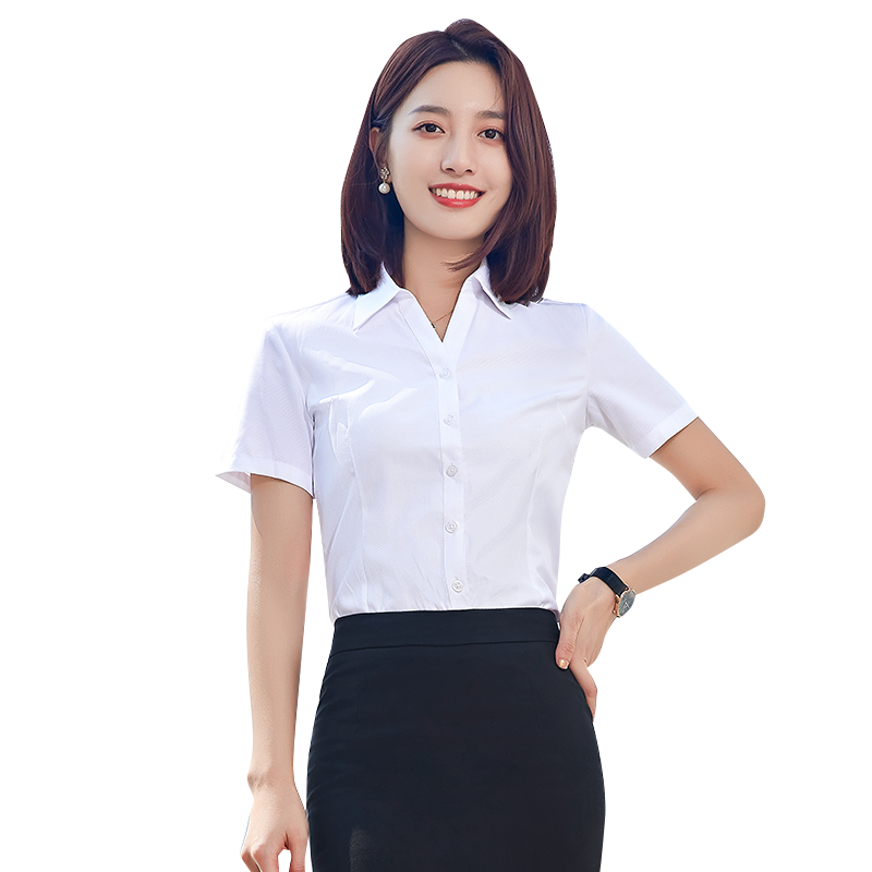 AETEL 商務(wù)職業(yè)襯衫短袖男女上班舒適白襯衣正裝工作服企業(yè)工裝定制