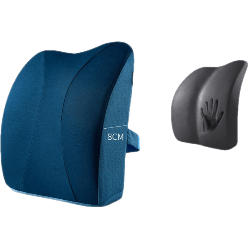 佳奧（JAGO） 辦公室護腰靠墊腰墊記憶棉椅子靠墊靠枕孕婦腰椎座椅靠背枕腰枕 清新竹炭款-藏青色 42cm*35cm 含枕芯