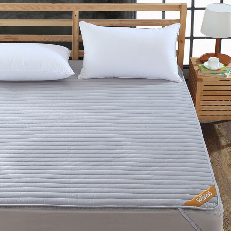罗兰家纺英威达纤维 纯棉薄款春秋夏防滑床护垫被 灰色 含英威达纤维