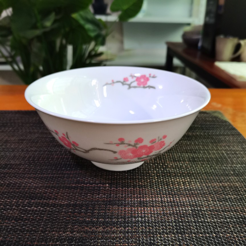 千德骏醴陵瓷器 醴陵瓷器釉下彩陶瓷群力老瓷器双凤6英寸面碗 菜碗 一