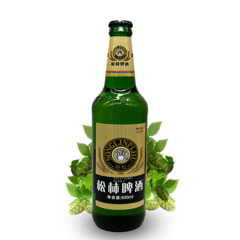 食怀500ml*6瓶装 松林啤酒 辽宁朝阳特产淡爽型黑松啤酒