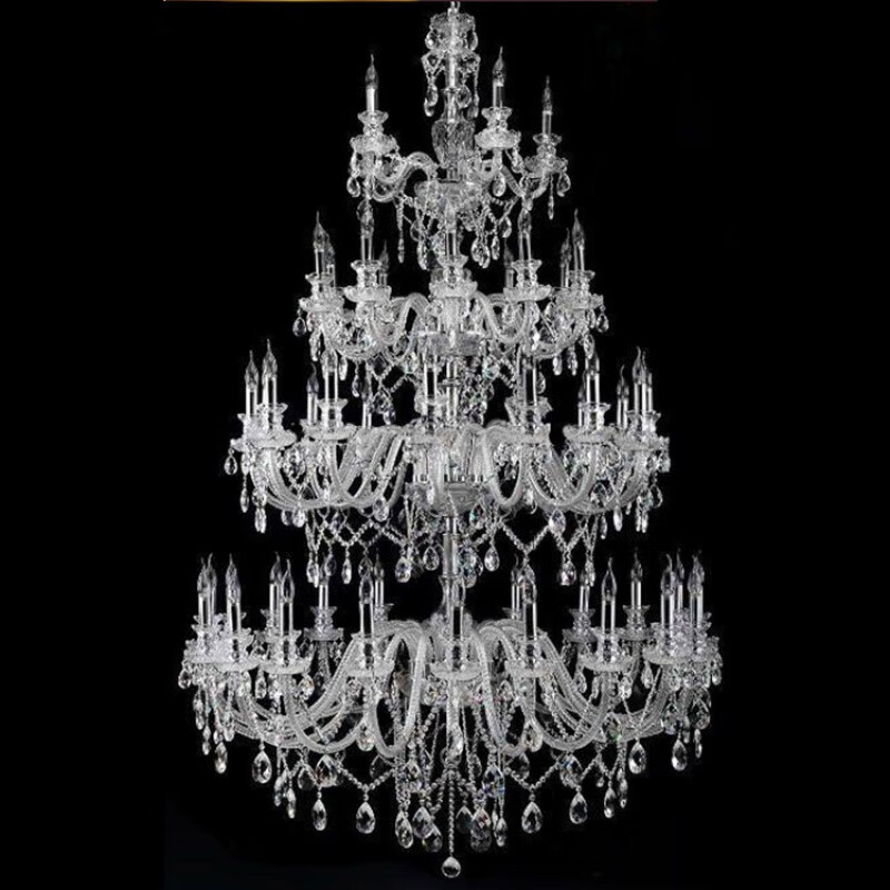 欧式水晶蜡烛吊灯客厅展厅大气别墅大吊灯美式婚庆批发酒店灯 15头