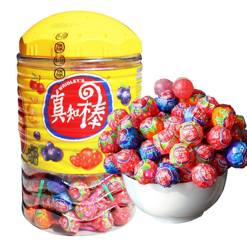 食芳溢真知棒棒棒糖108支大桶厂家直销80支节礼物零食糖果盒 真知棒