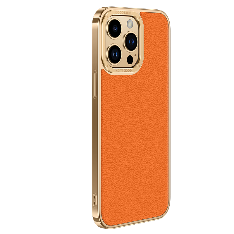 麦焕苹果12手机壳防摔iPhone12promax真皮电镀保护套12pro镜头全包软边时尚简约男女款 【爱马橙】慕尚单壳 苹果12ProMax