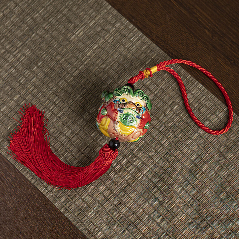 周末岛【精品】三面风狮爷交趾陶厦门金品陶瓷汽车挂件平安旅游纪念