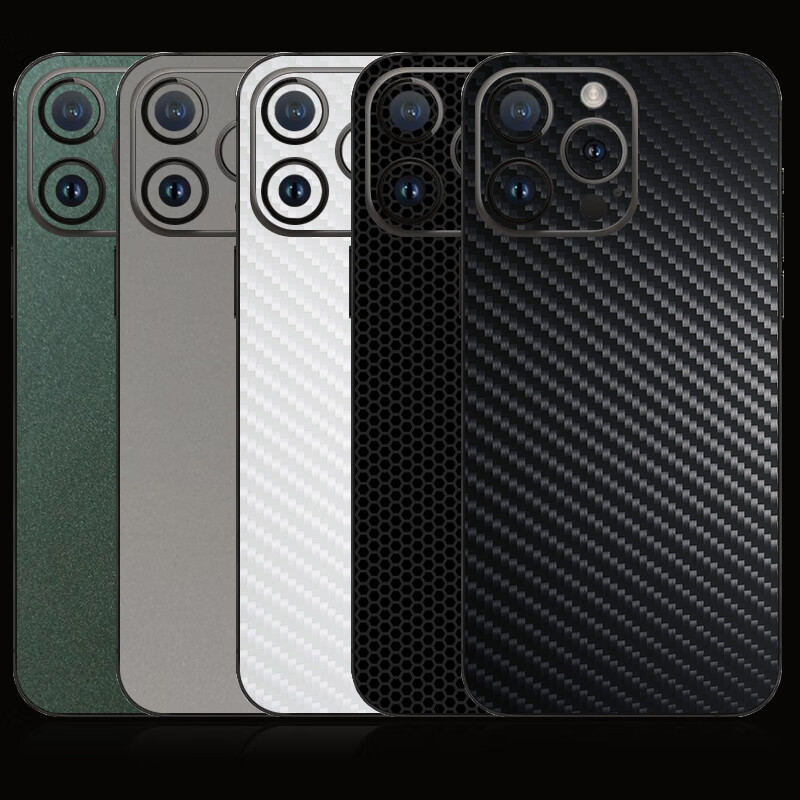 pro max手机贴纸背面保护膜迷彩贴膜 碳纤维黑(背贴) 无边款 iphone