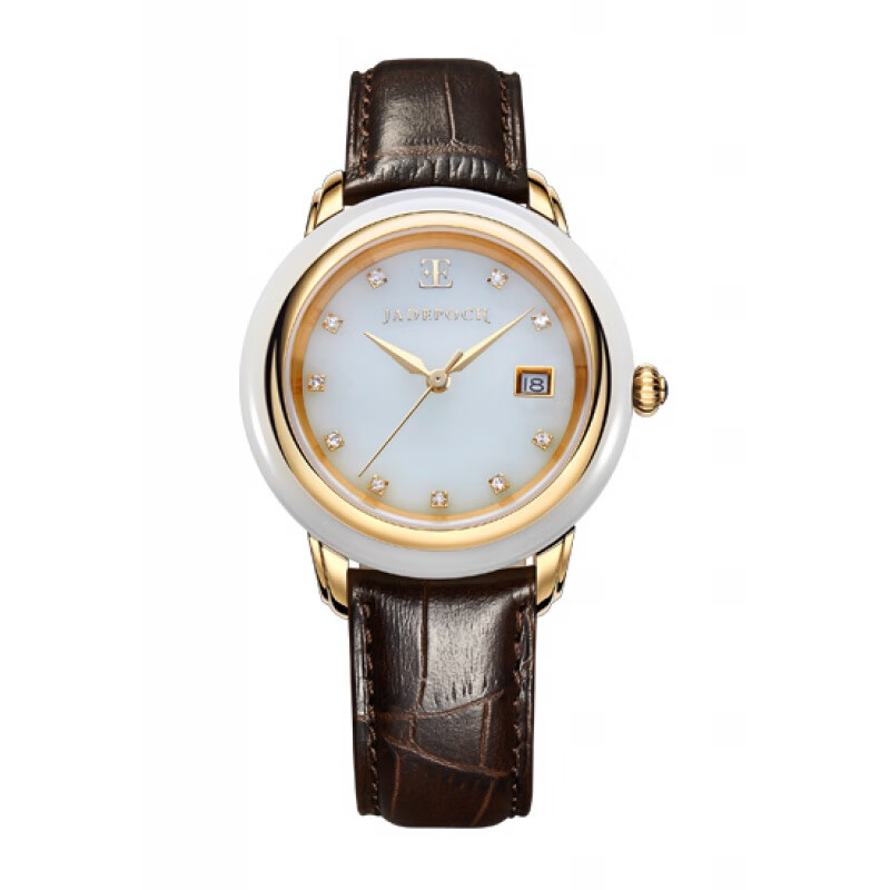 允茹和田玉手表新疆和田碧玉白玉陀飞轮全自动机械镂空玉石男女表真