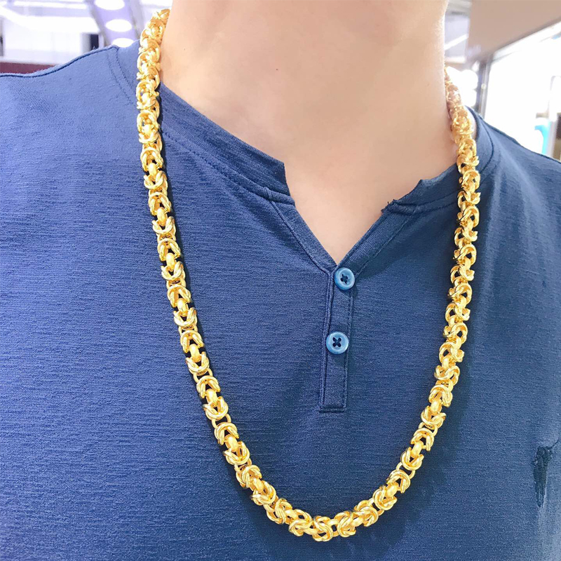 小腰金 黄金项链男士粗款足金双龙头金链实心2021年新款定制9999足金