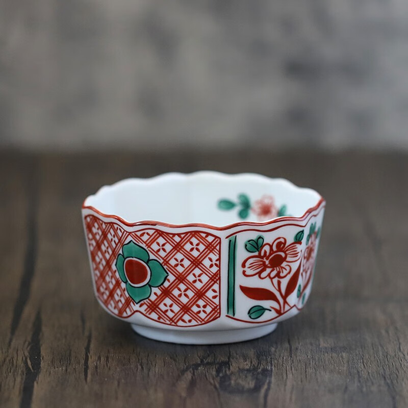 八角形碗日式田园风沙拉碗单个家用陶瓷碗异形儿童饭碗 八角碗(一个)