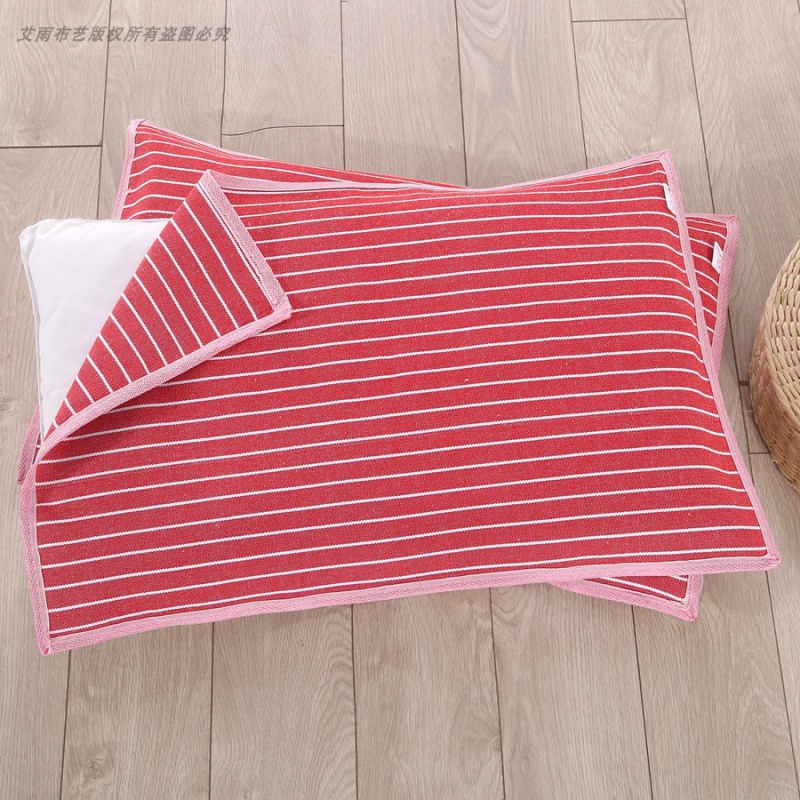 康童 怡诺芊锦 山东老粗布亚麻枕巾一对装不易滑落枕巾单人透气加厚