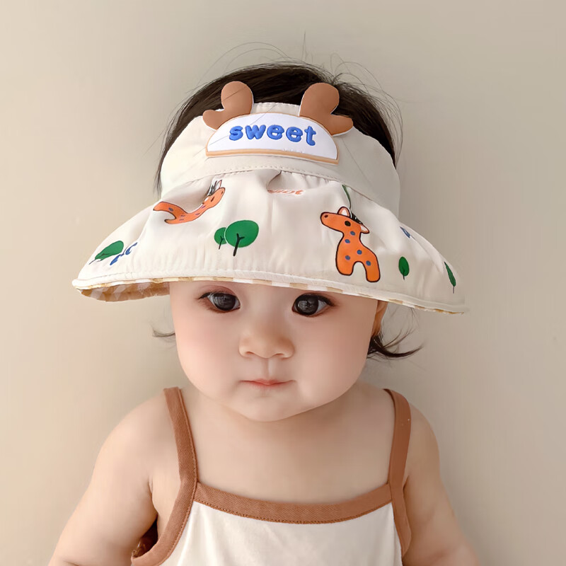duckkids宝宝防晒帽夏季薄款空顶遮阳帽婴儿帽子夏款太阳帽沙滩幼儿