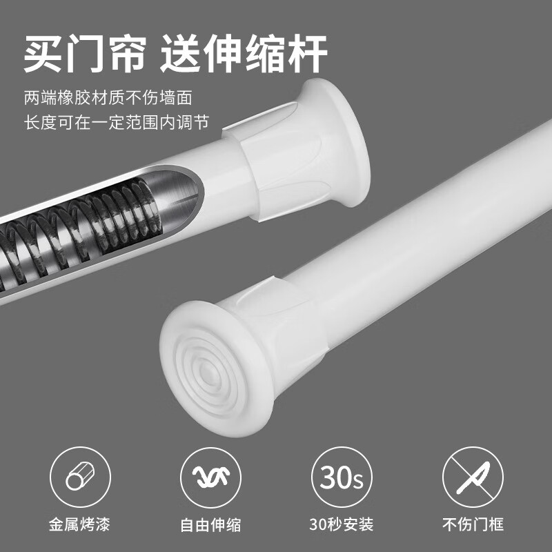 乐吉猫招财猫布艺门帘 卧室客厅遮挡隔断布帘洗手间玄关遮光免打孔 财源滚滚 120cm宽*180cm高【半开式】