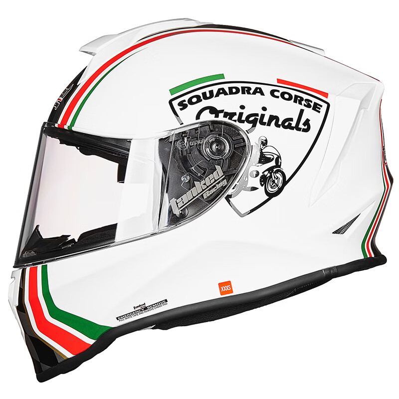 racing)t151摩托车儿童头盔全盔3c防雾四季盔安全帽 白色 米兰 xxxs码