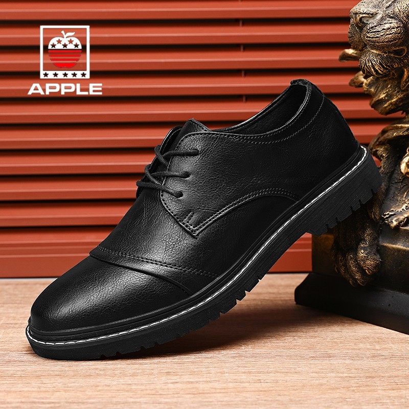 苹果apple擦色青年小皮鞋马登同款中帮工装鞋男士户外英伦潮流鞋子男