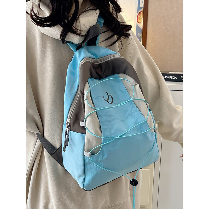 学生背包新款韩系潮流拼色双肩包女旅行背包减负轻便初高中大书包
