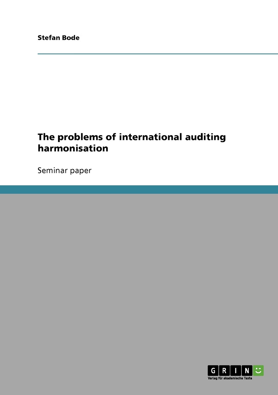 按需印刷】the problems of international auditing harmonisation
