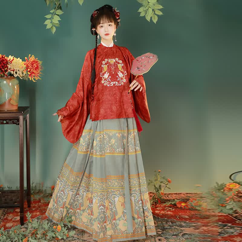 明制汉服女款改良版马面裙半身裙古风中国风仙气飘逸秋季超仙公主