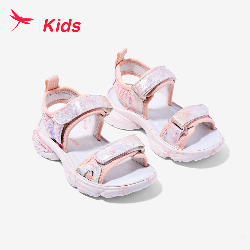KIDS 红蜻蜓儿童运动凉鞋夏季新款中大童女童时尚户外运动凉鞋 粉色 26码