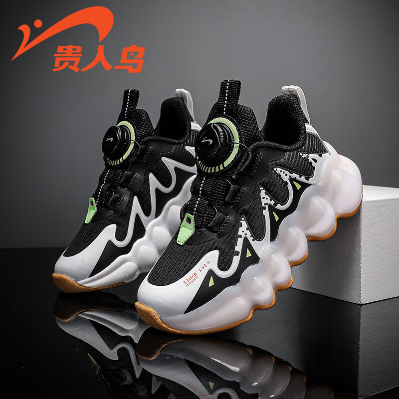贵人鸟男童鞋秋款儿童运动鞋子中大童春秋旋转纽扣老爹鞋 grn22086a
