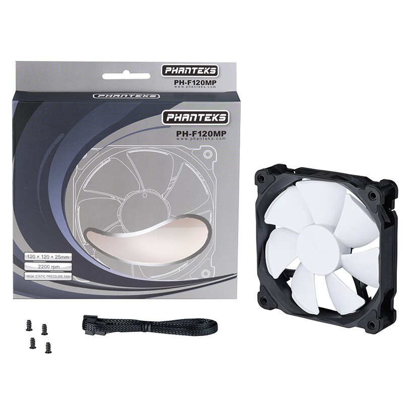 追风者(PHANTEKS) F120MP 黑白12cm机箱冷排散热风扇(V2升级版/FDB液压轴/增强风压/4针PWM/五年质保/2200转)