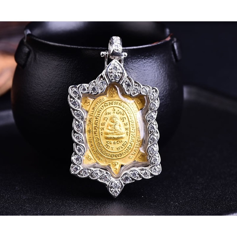 牧思 泰国佛牌 龙婆柳2537年 金色招财龟