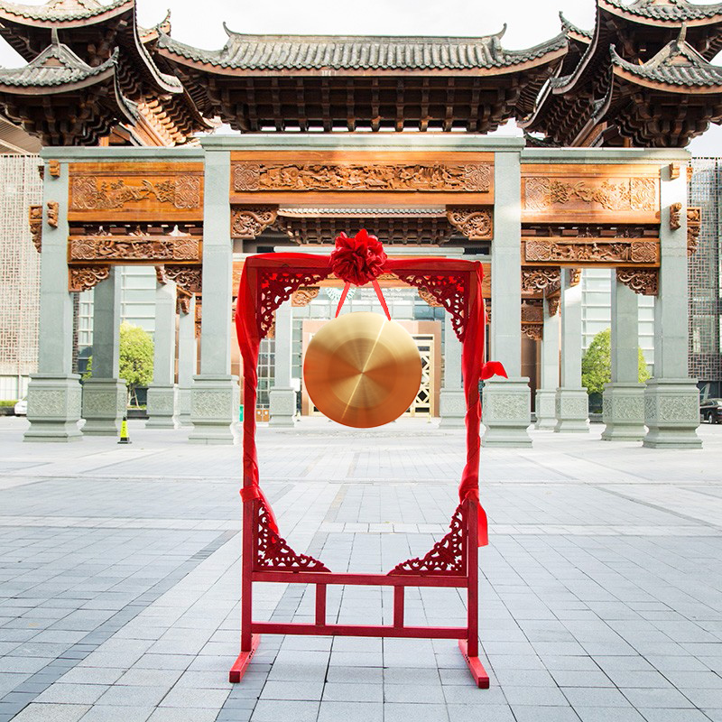 铜锣配锣架开道锣4s店开业庆典锣抄锣喜庆活动锣配锣架秦翔乐器 36cm