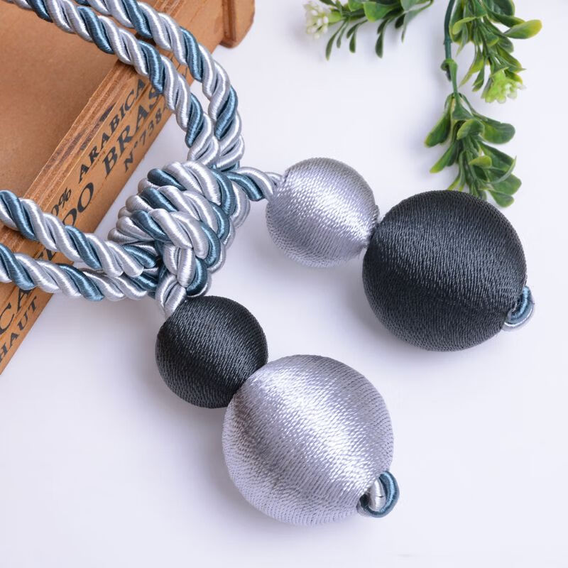 浪漫符号欧式档次窗帘挂球流苏配件窗帘扣窗帘绑带绑绳装饰吊穗 灰色