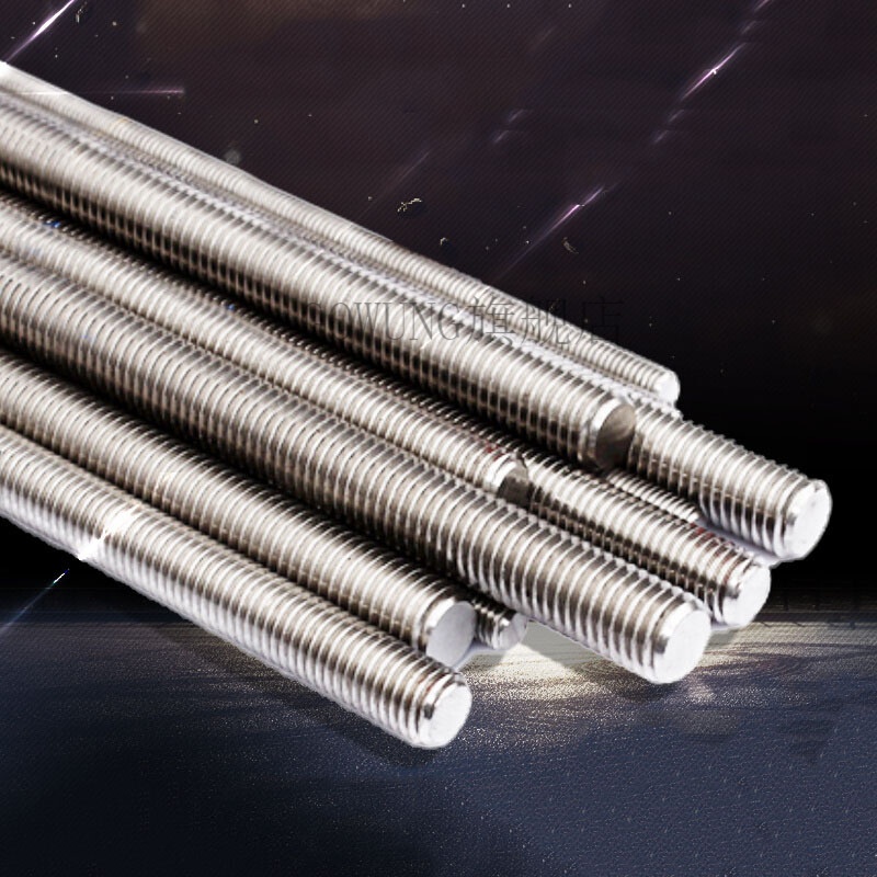 坚弓国标304不锈钢丝杆牙条通丝全螺纹螺丝杆吊丝杆m6m8m10m12m16m20