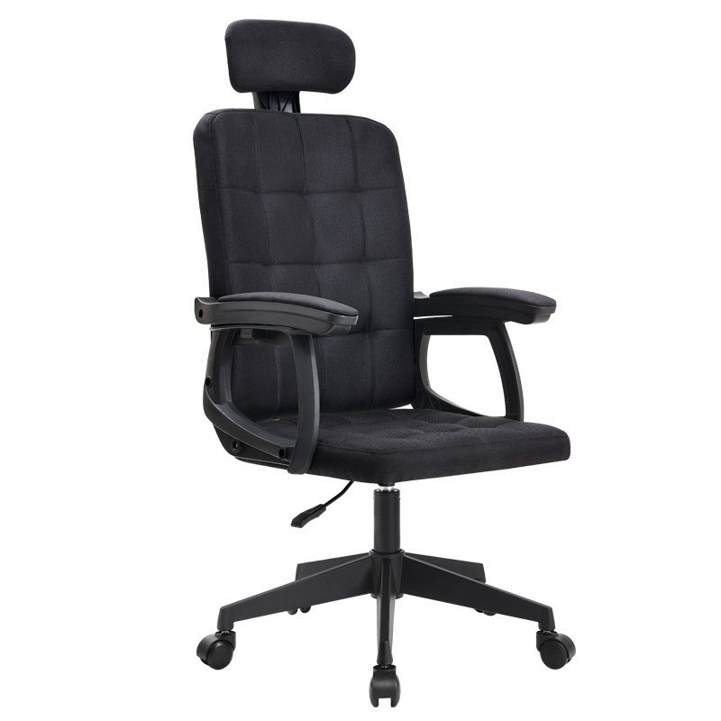 古雷诺斯 电脑椅家用办公椅电竞椅老板椅靠背直播转椅舒适久坐沙发座椅椅子 S159-05-黑麻布可躺