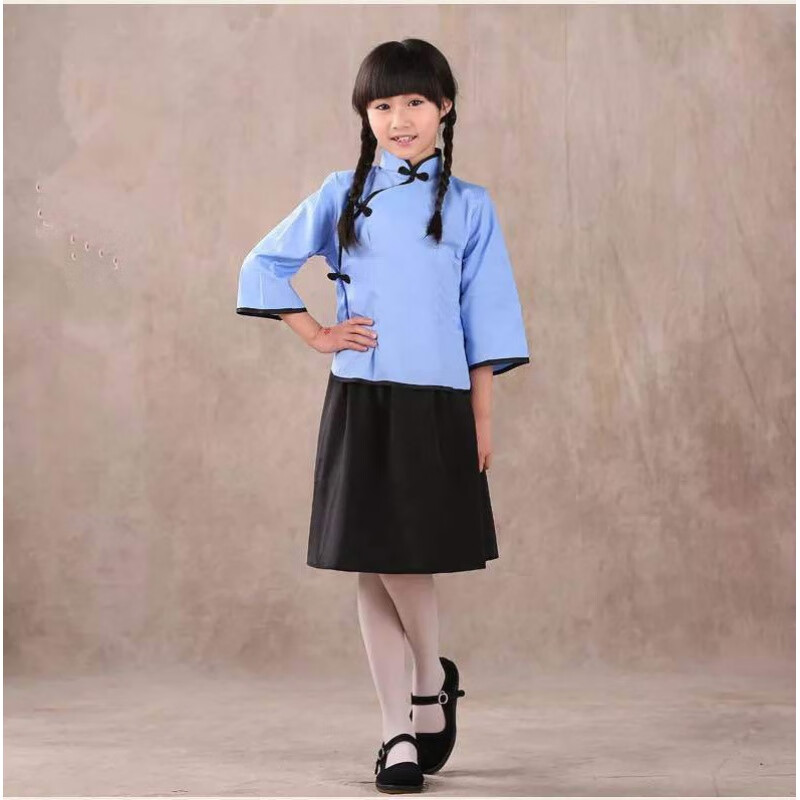 窠窠良品儿童民国服中山装幼儿园六一儿童节合唱服表演服小学生民国风