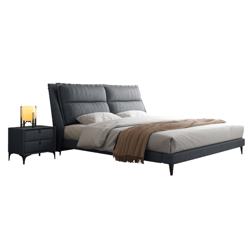 童友 床 北欧科技布床简约现代轻奢布艺床主卧双人床1.8米软包床成人床婚床高档软体床 科技布床+双面用床垫 1500*2000