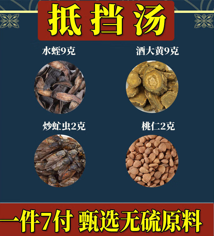 抵当汤中药材原料抵挡汤桃仁水蛭大黄原料一件7付有仁堂 抵挡汤一件2