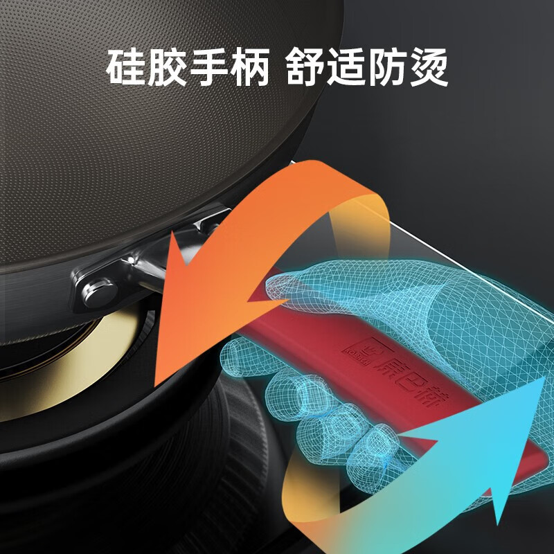 康巴赫钛炒锅无涂层钛板材炒锅家用送礼红礼盒炒菜锅钛锅电磁炉灶台通用 【无涂层】纯钛板材煎炒锅 28cm
