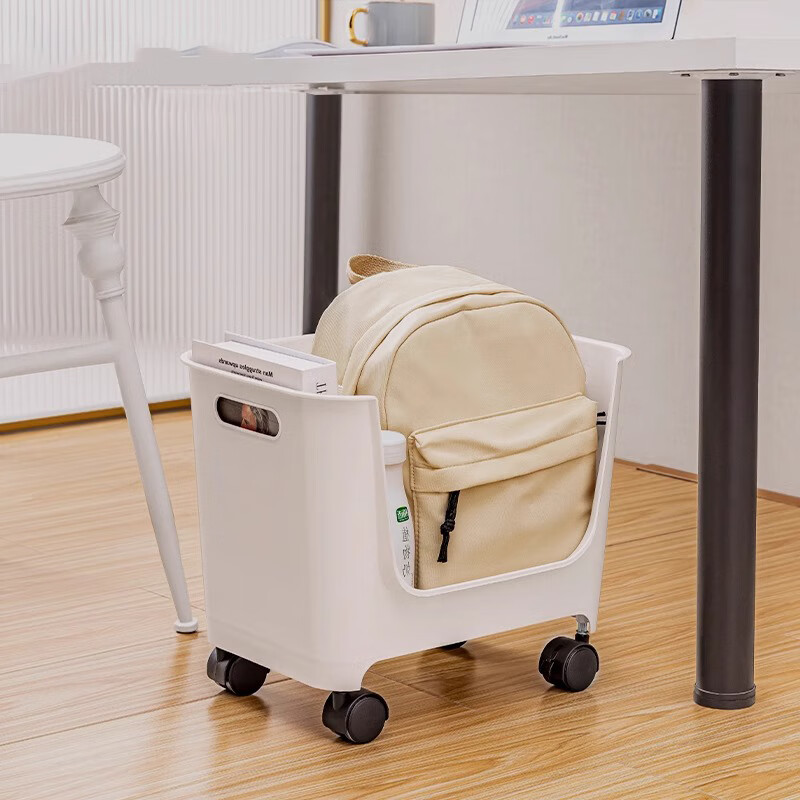 书包置物架桌下工位滑轮小推车办公室放置神器桌面整理书本收纳zp