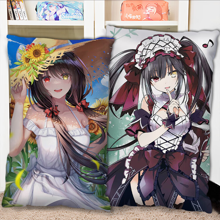 约会大作战时崎狂三周边抱枕半身长条二次元枕头2way枕套双面定制 01