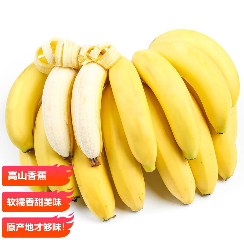 高山香甜香蕉新鲜banana当季香焦自然熟大芭蕉米蕉水果 9斤(现摘现发