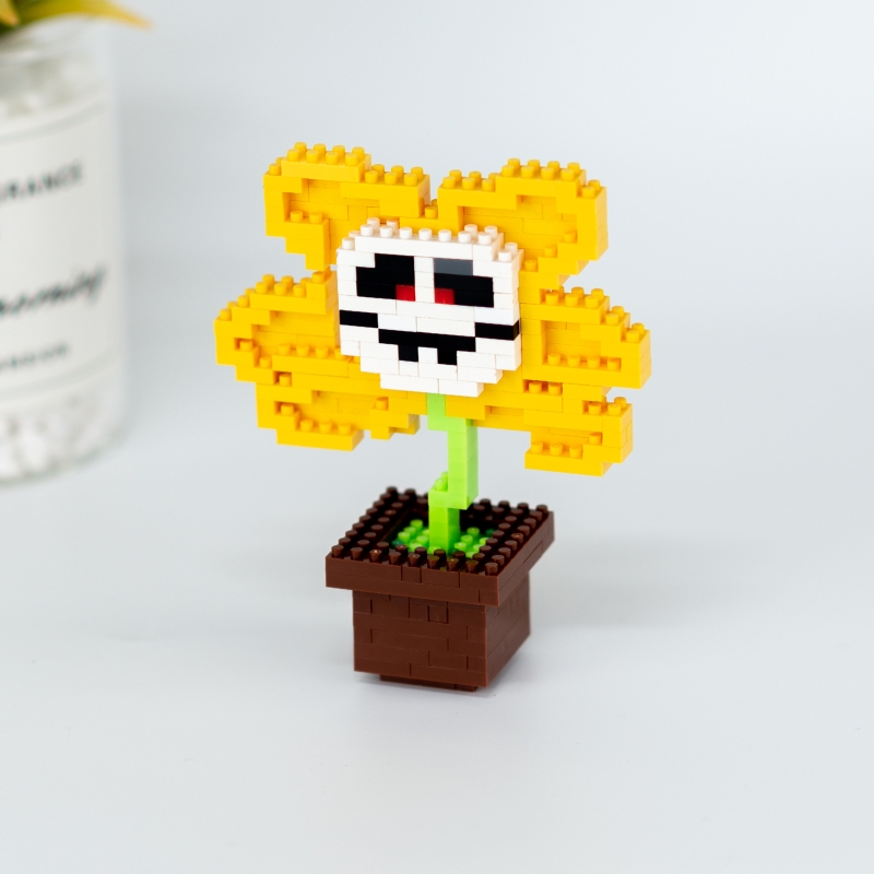 传说之下sans游戏undertale周边骷髅积木玩具儿童公仔手办礼物 小花