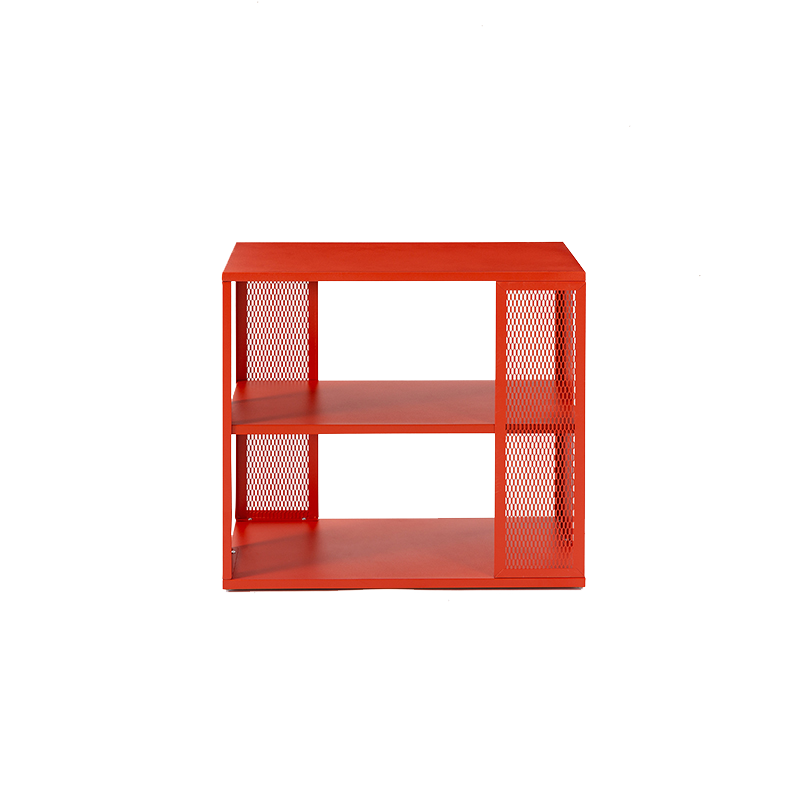 网纳 置物架落地移动层架置物架小学生绘本创意收纳储物置物架客厅卧室简易收纳架 宽边二层橘红色WN-1107R1