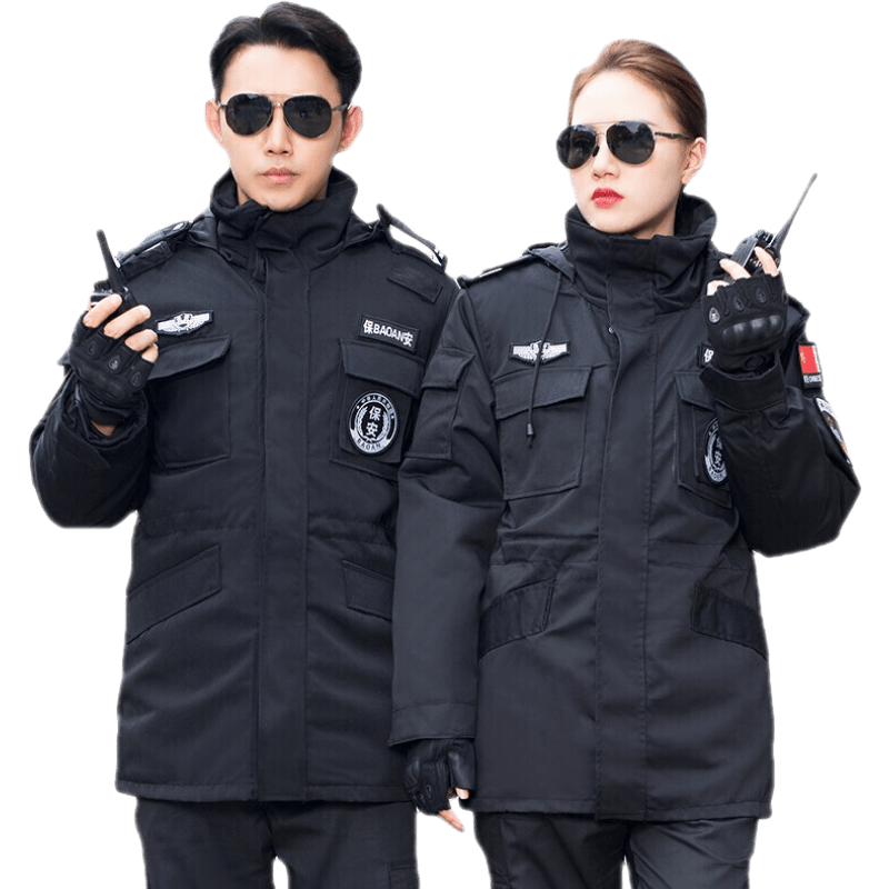 戌卫 保安大衣冬季保安服棉大衣战训多功能加厚双层带内胆特训防寒服 冬季作训大衣加强版 S160
