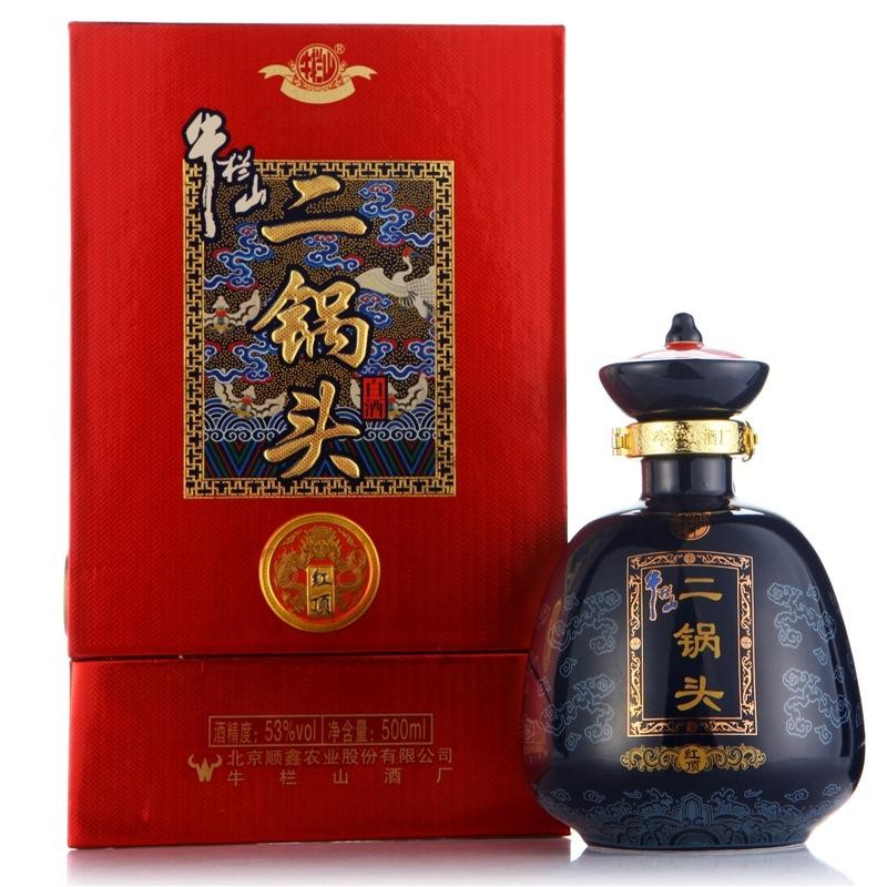 北京牛栏山 清香型高度白酒 53度红顶 500ml